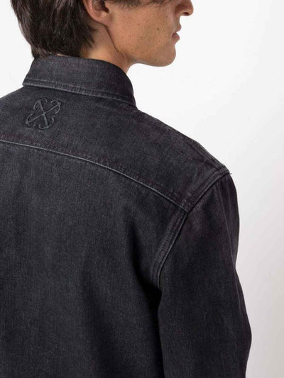 Camicia In Denim Con Logo Ricamato