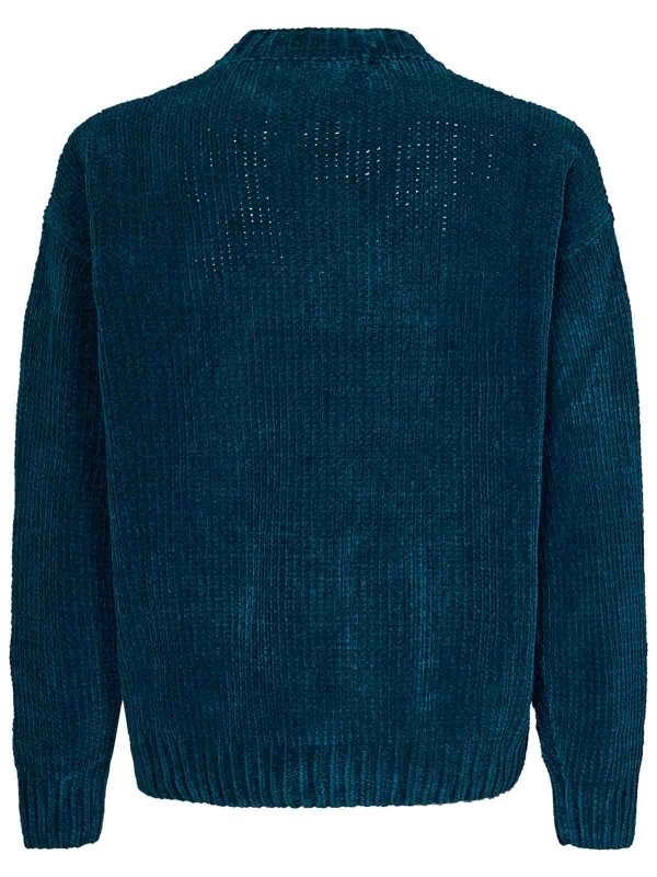 Pullover Lavorato A Maglia Blu