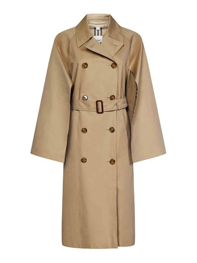 Trench Color Miele Con Motivo Check