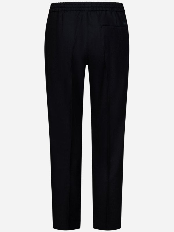 Pantaloni Jogger Neri In Lana