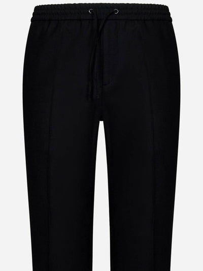 Pantaloni Jogger Neri In Lana