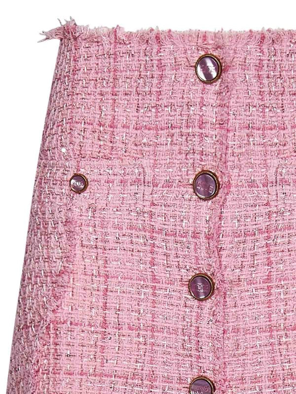 Minigonna In Tweed Rosa