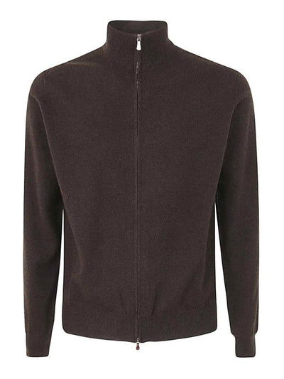 Maglione Con Zip Intera In Lana E Cashmere