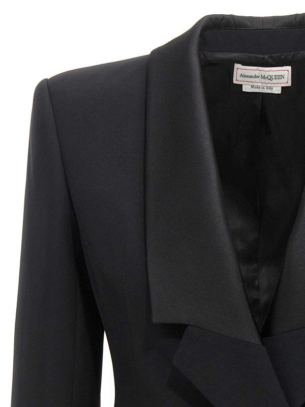 Blazer Doppiopetto Con Dettagli In Raso