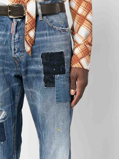 Jeans Patchwork Effetto Used