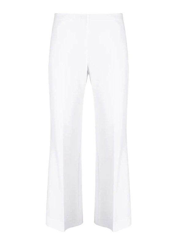 Pantaloni Cropped Svasati In Lana Stretch