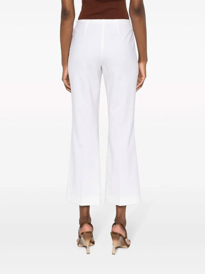 Pantaloni Cropped Svasati In Lana Stretch