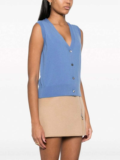 Gilet In Maglia Fine Con Scollo A V