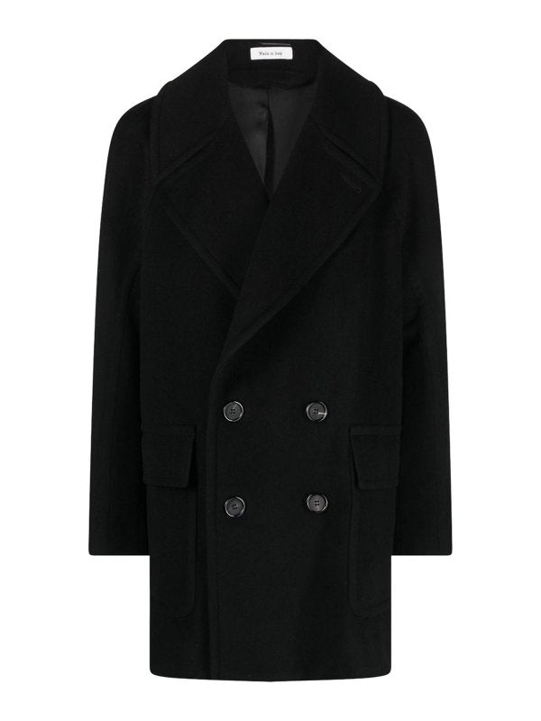 Cappotto In Misto Lana Nera