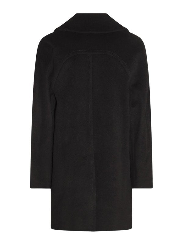 Cappotto In Misto Lana Nera