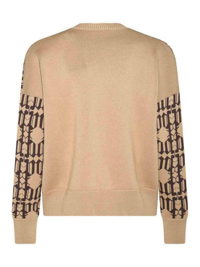 Maglione In Misto Lana Beige E Marrone