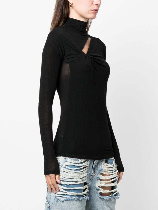 Top A Maniche Lunghe Con Cut-out