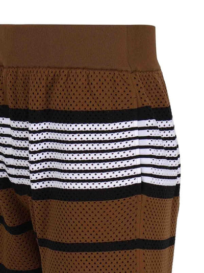 Shorts In Nylon Con Stampa A Righe