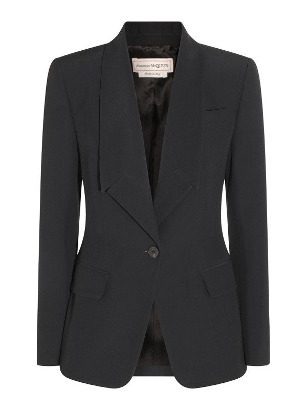 Blazer Nero In Misto Viscosa