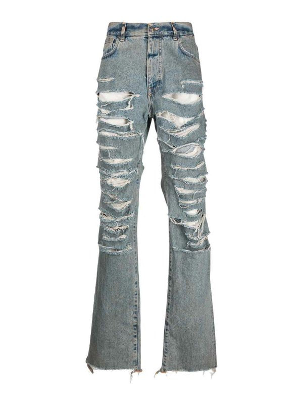 Jeans In Denim Strappati