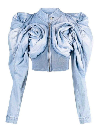 Giacca In Denim Drappeggiata