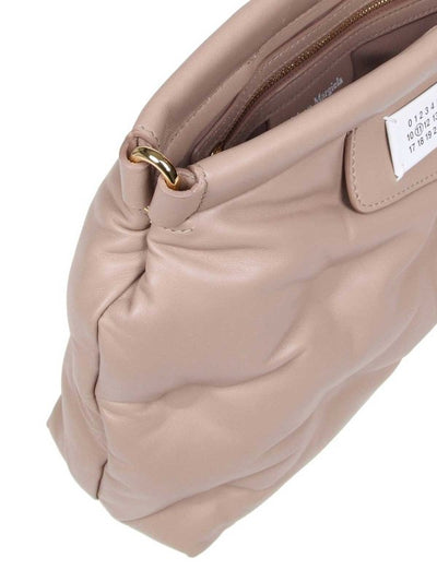 Borsa A Spalla In Pelle Matelasse  Beige