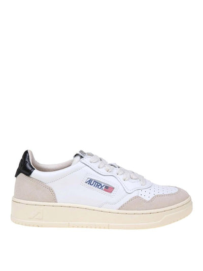 Sneakers In Pelle E Camoscio  Bianco E Nero