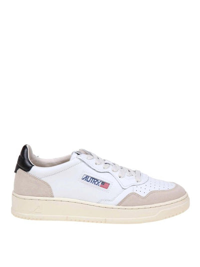 Sneakers In Pelle E Camoscio  Bianco E Nero