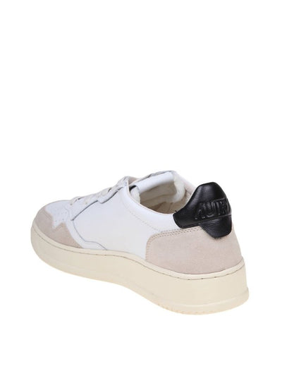 Sneakers In Pelle E Camoscio  Bianco E Nero