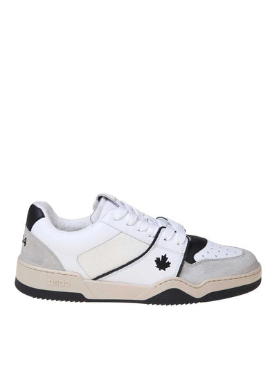 Sneakers In Pelle E Camoscio  Bianco E Nero