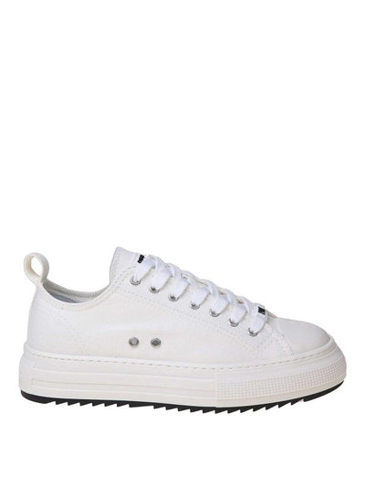 Sneakers In Canvas Di Cotone Colore Bianco