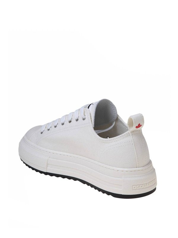 Sneakers In Canvas Di Cotone Colore Bianco