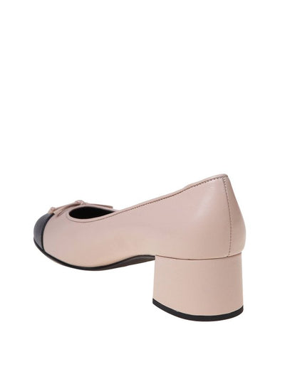 Pump Cap-toe In Pelle Con Fiocco