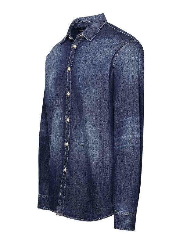 Camicia Blu In Misto Cotone