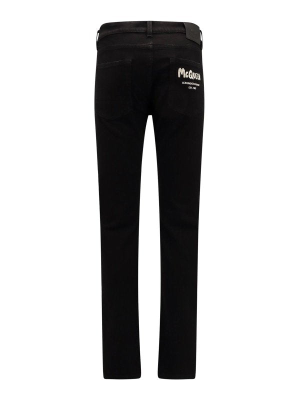 Pantalone In Cotone Stretch Logo Mcqueen