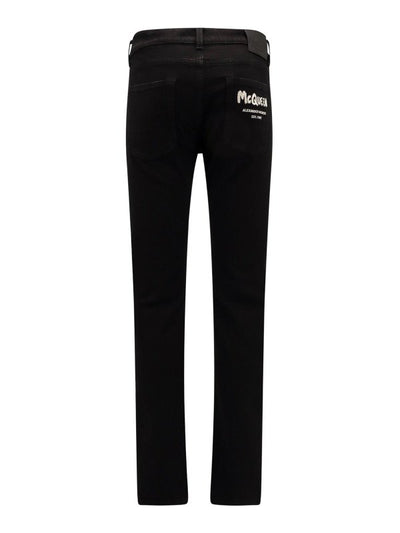 Pantalone In Cotone Stretch Logo Mcqueen