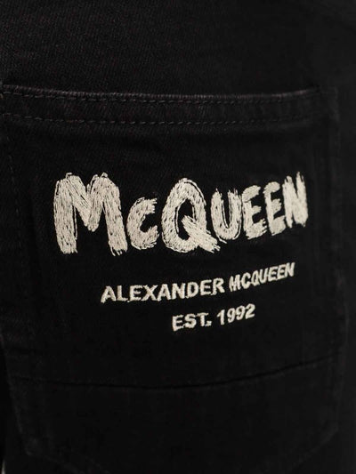 Pantalone In Cotone Stretch Logo Mcqueen