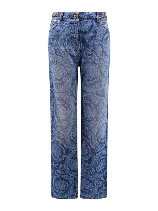 Jeans Barocco Stampa Laser Medusa