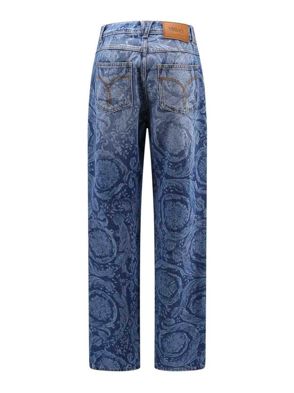 Jeans Barocco Stampa Laser Medusa