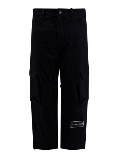 Pantaloni Cargo In Cotone Con Patch Logo