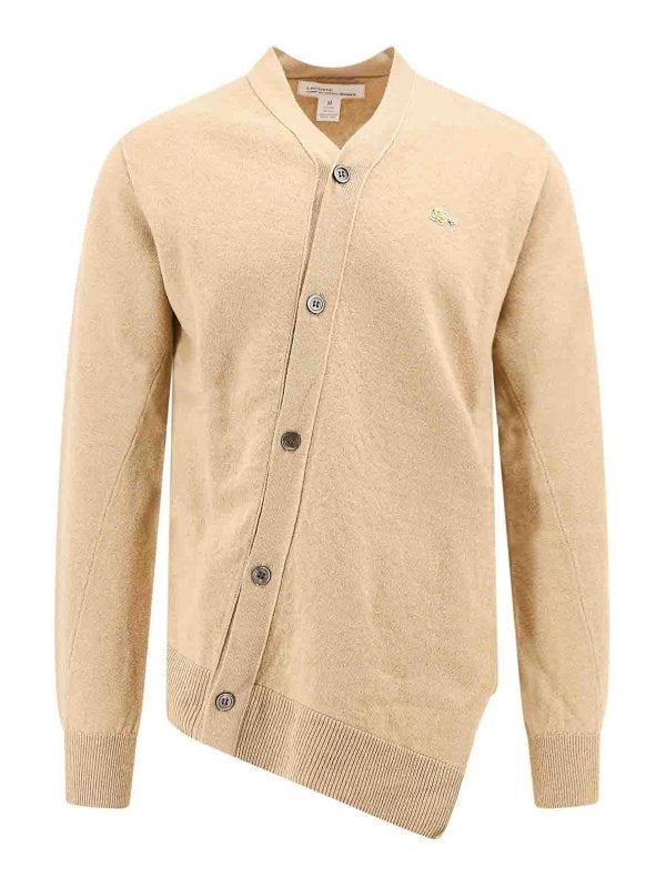 Cardigan In Lana Con Patch Lacoste Frontale