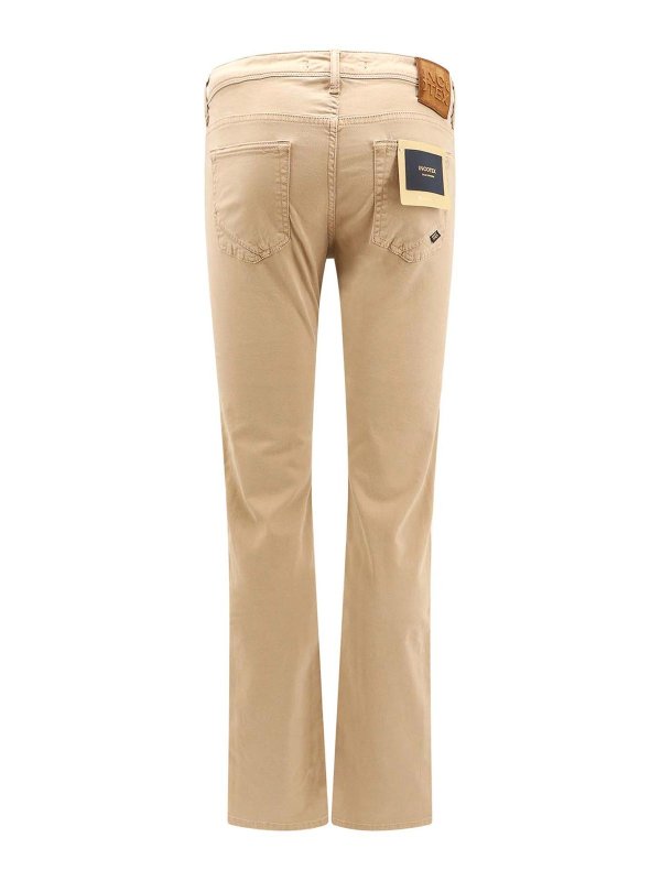 Pantaloni In Cotone Stretch Con Logo