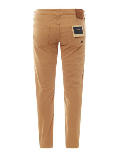 Pantaloni In Cotone Stretch Con Logo