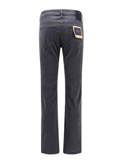 Pantaloni In Cotone Stretch Con Logo