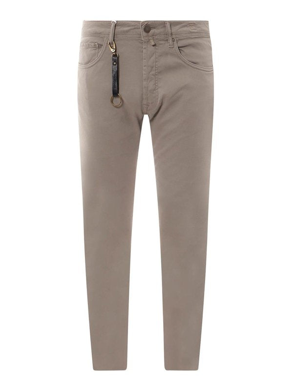 Pantaloni In Cotone Stretch Con Logo