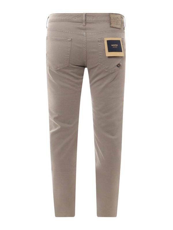 Pantaloni In Cotone Stretch Con Logo