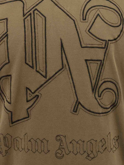 T-shirt In Cotone Con Monogramma Ricamato