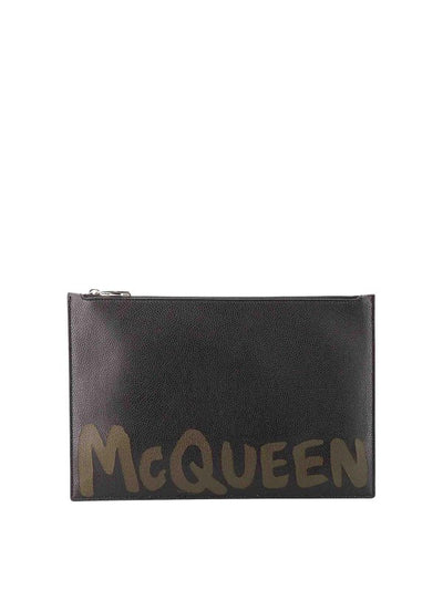 Pochette In Pelle Con Logo Mcqueen Graffiti