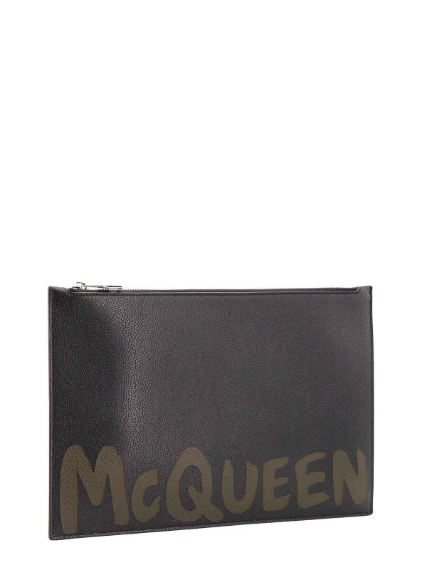 Pochette In Pelle Con Logo Mcqueen Graffiti