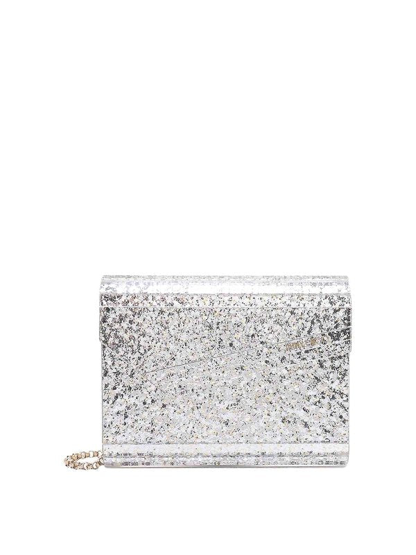 Pochette In Acrilico Con Glitter All Over