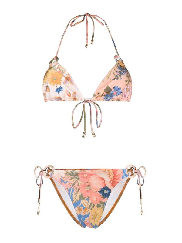 Set Bikini Ad Anello Con Stampa Floreale