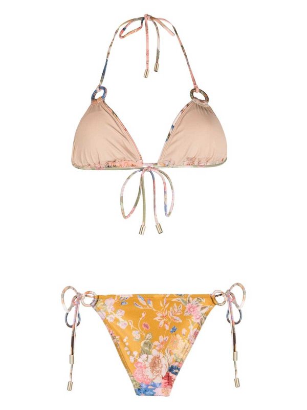 Set Bikini Ad Anello Con Stampa Floreale