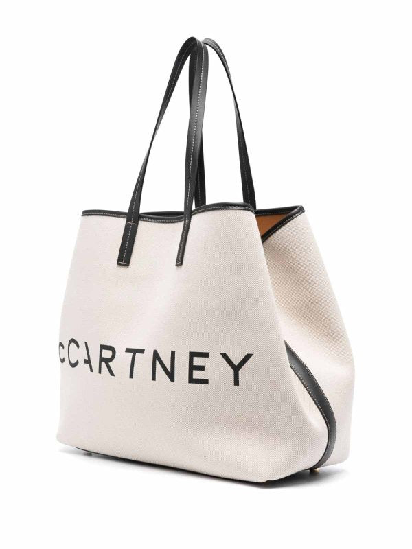 Borsa Tote In Te Con Logo