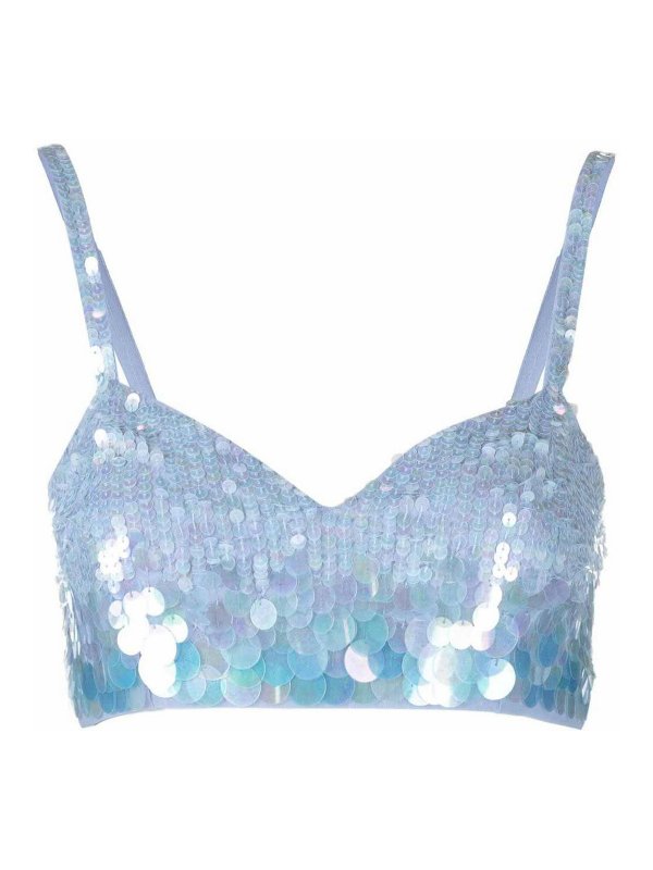 Top Corto In Paillettes Iridescenti