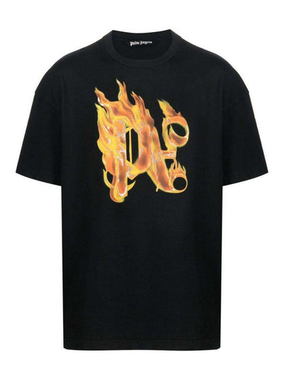 T-shirt Con Stampa Pa In Fiamme